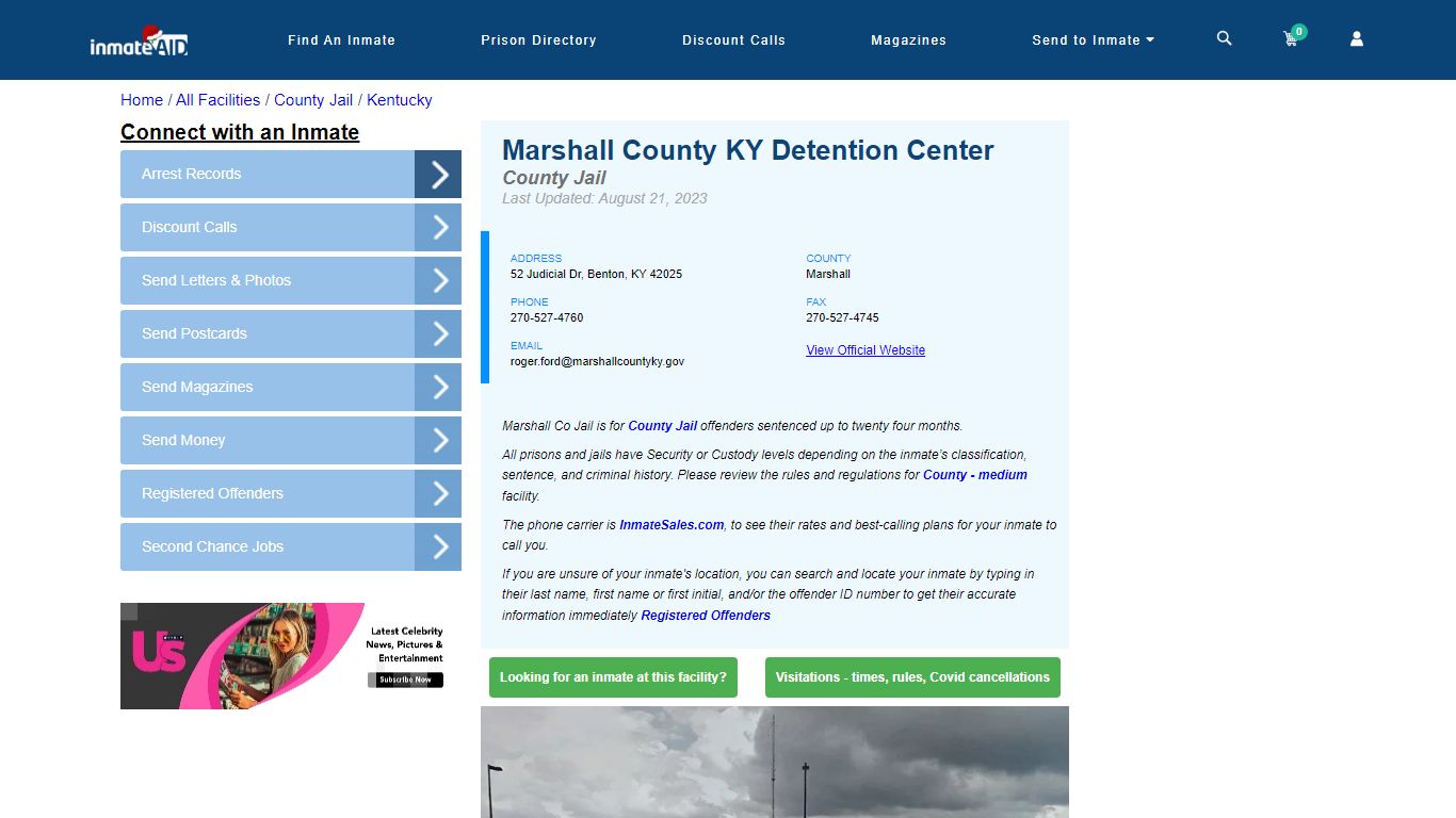Marshall County KY Detention Center - Inmate Locator - Benton, KY